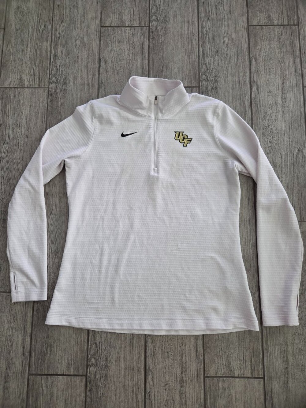 Nike UCF Knights Women's White Dri-FIT Quarter Zip Pullover Size XL